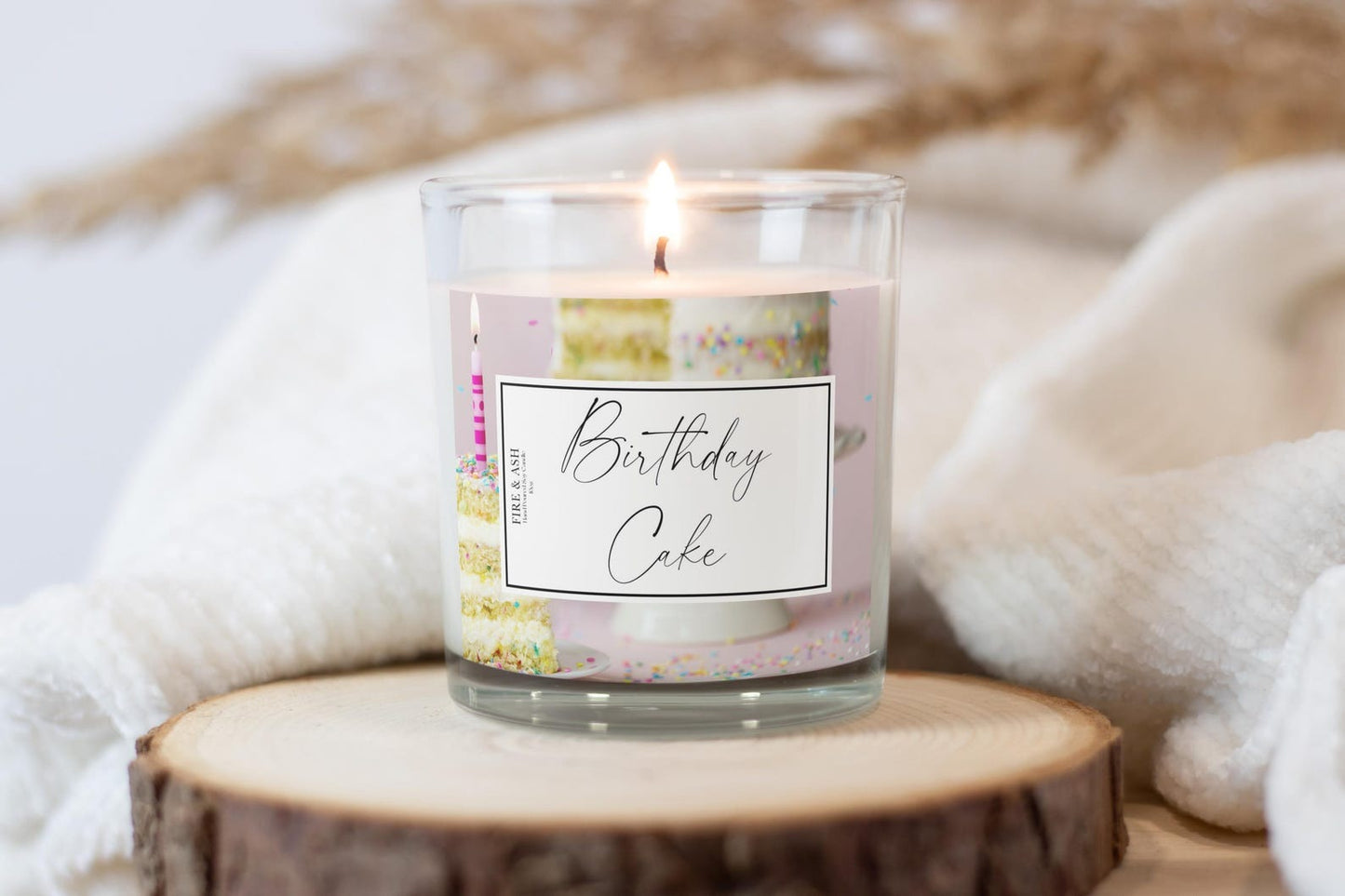Birthday Cake - Hand-Poured - Soy Wax Candle - 10oz