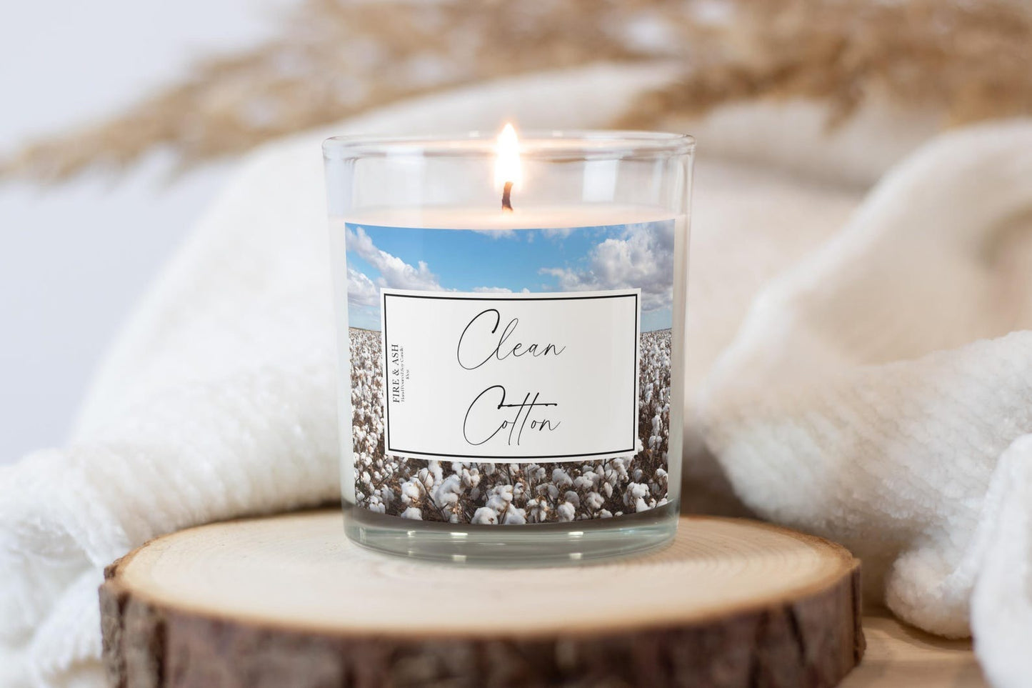 Clean Cotton - Hand-Poured - Soy Wax Candle - 10oz