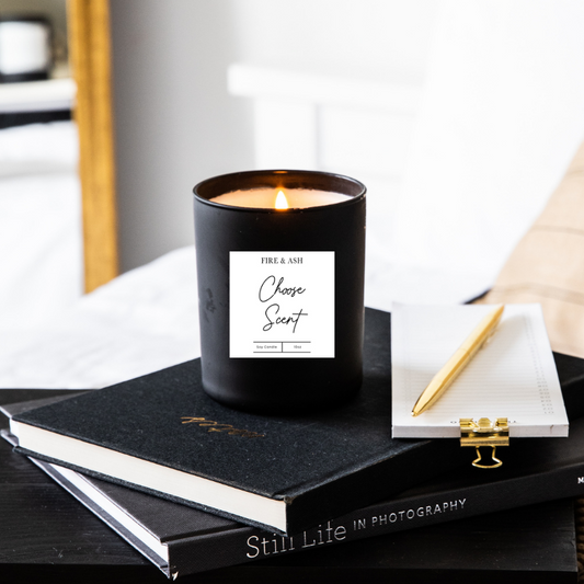 Choose Your Scent - Hand-Poured - Black Matte - Soy Wax Candle - 10oz