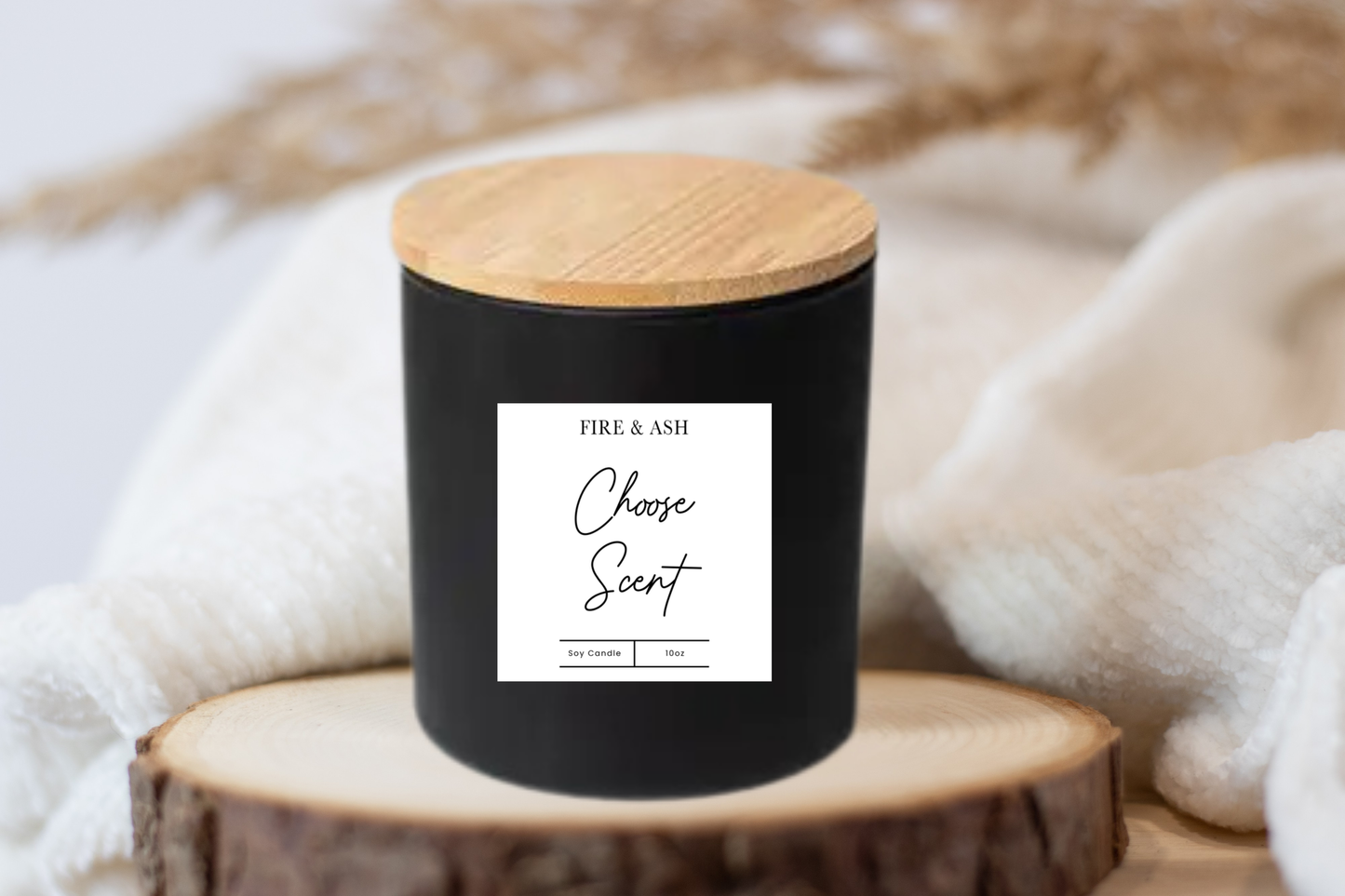 Choose Your Scent - Hand-Poured - Black Matte - Soy Wax Candle - 10oz