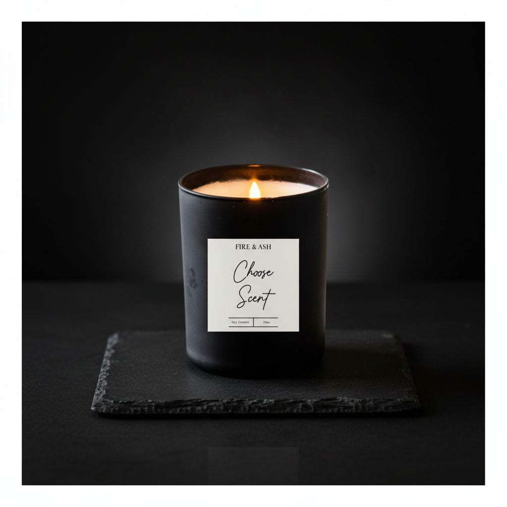 Choose Your Scent - Hand-Poured - Black Matte - Soy Wax Candle - 10oz