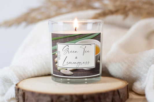 Green Tea & Lemongrass - Hand-Poured - Soy Wax Candle - 10oz